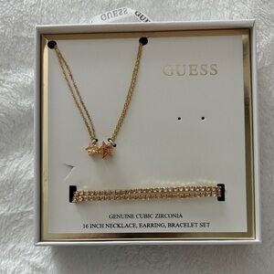 Guess Gold Star Necklace with Cubic Zirconia